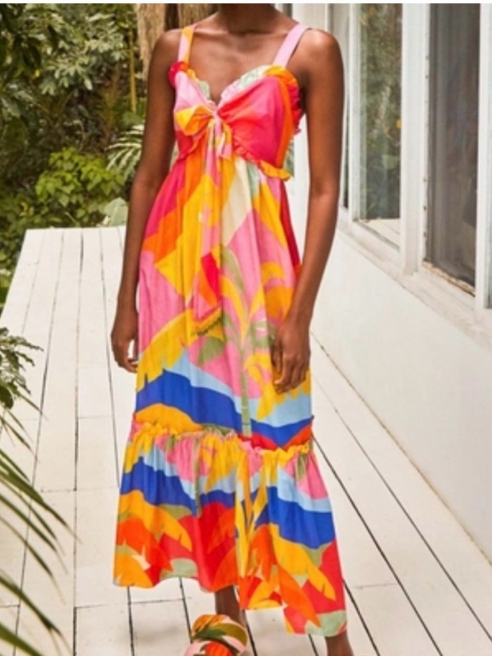 Farm Rio Tropical Sunset Maxi Dress Size small
